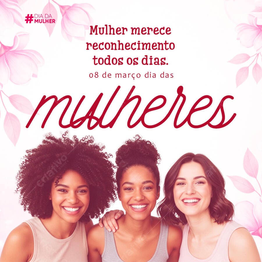 Post Dia da Mulher 8 de Março Instagram PSD Editável