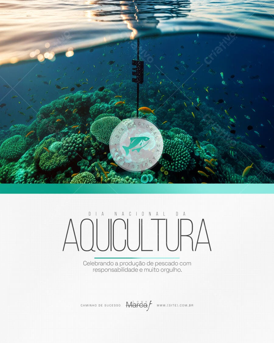 Post Dia Nacional da Aquicultura PSD Editável