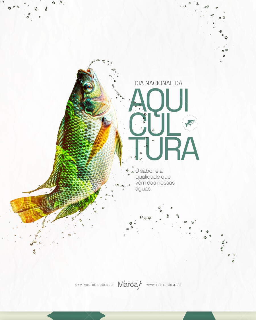 Post Dia Nacional da Aquicultura PSD Editável