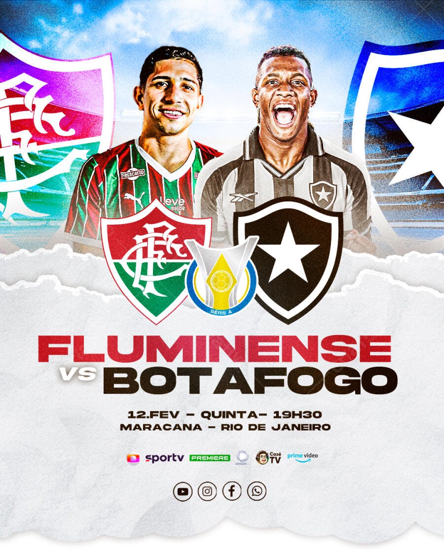 Flyer Fluminense vs Botafogo Futebol PSD Editável
