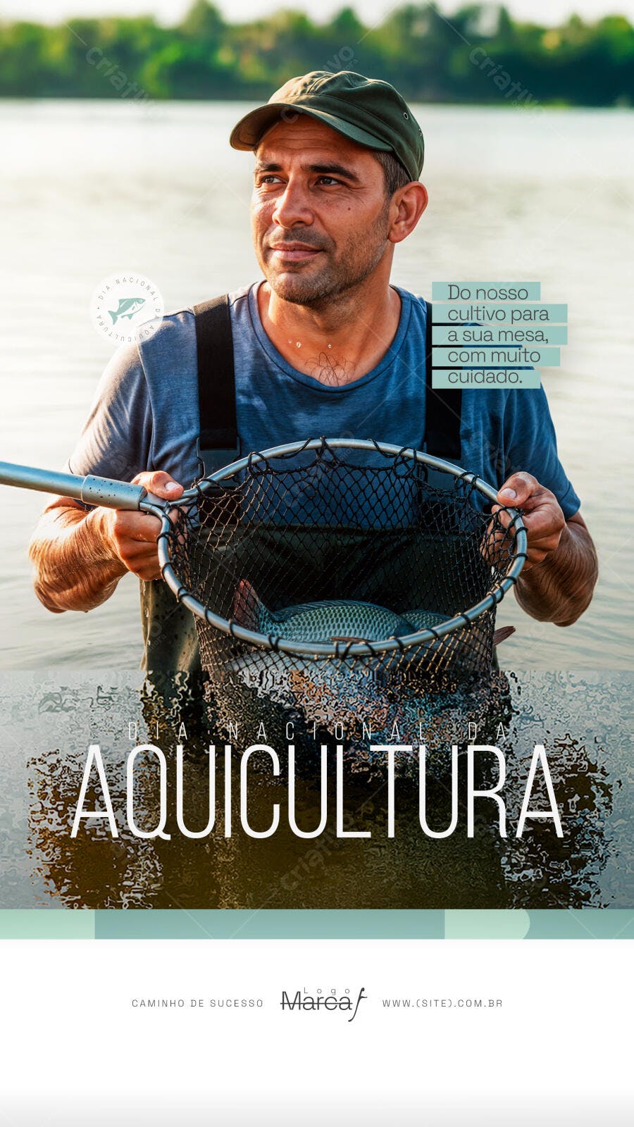 Post Instagram Dia Nacional da Aquicultura PSD Editável