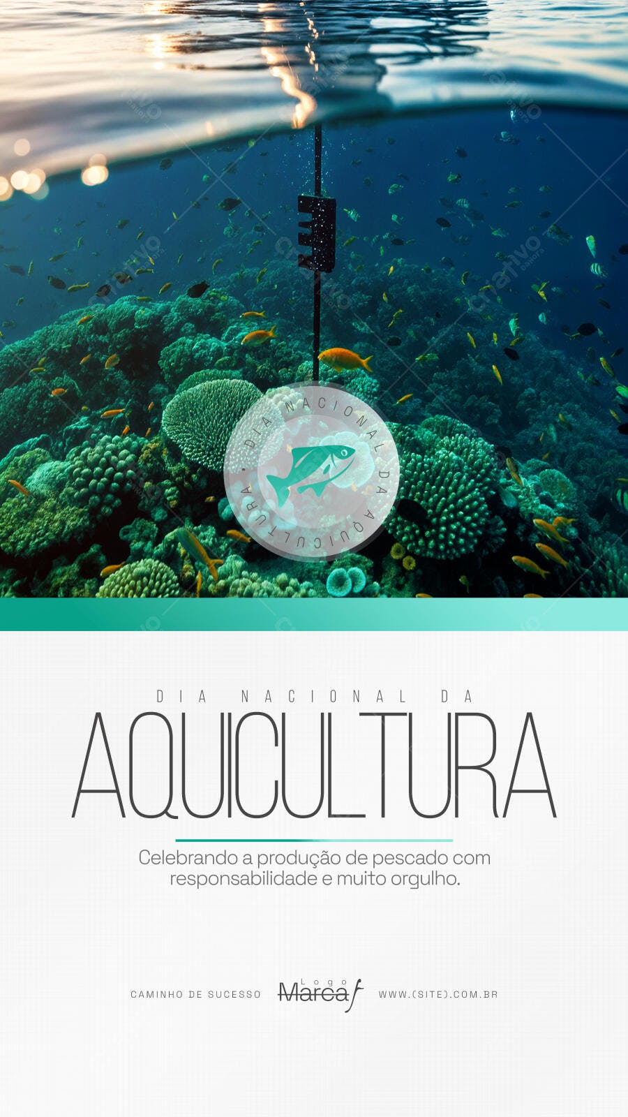 Post Dia Nacional da Aquicultura PSD Editável