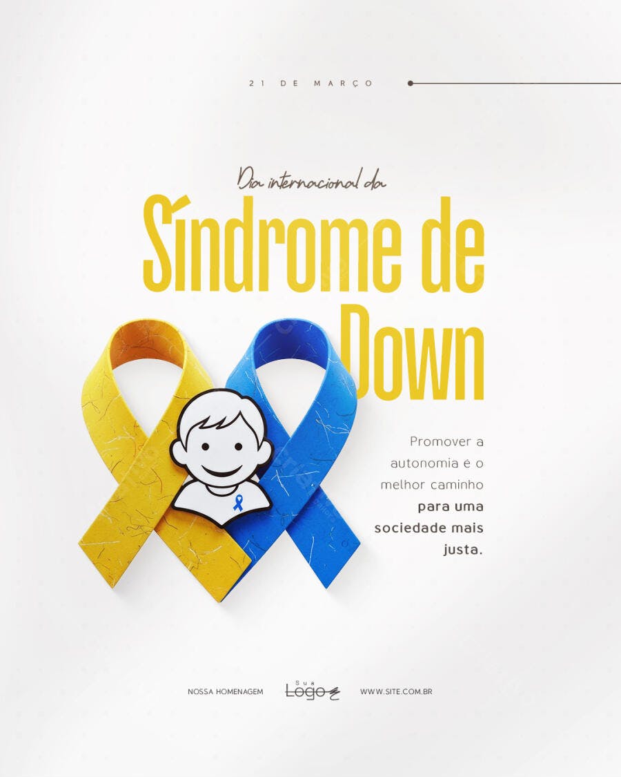 Post Instagram Dia Internacional da Síndrome de Down PSD Editável