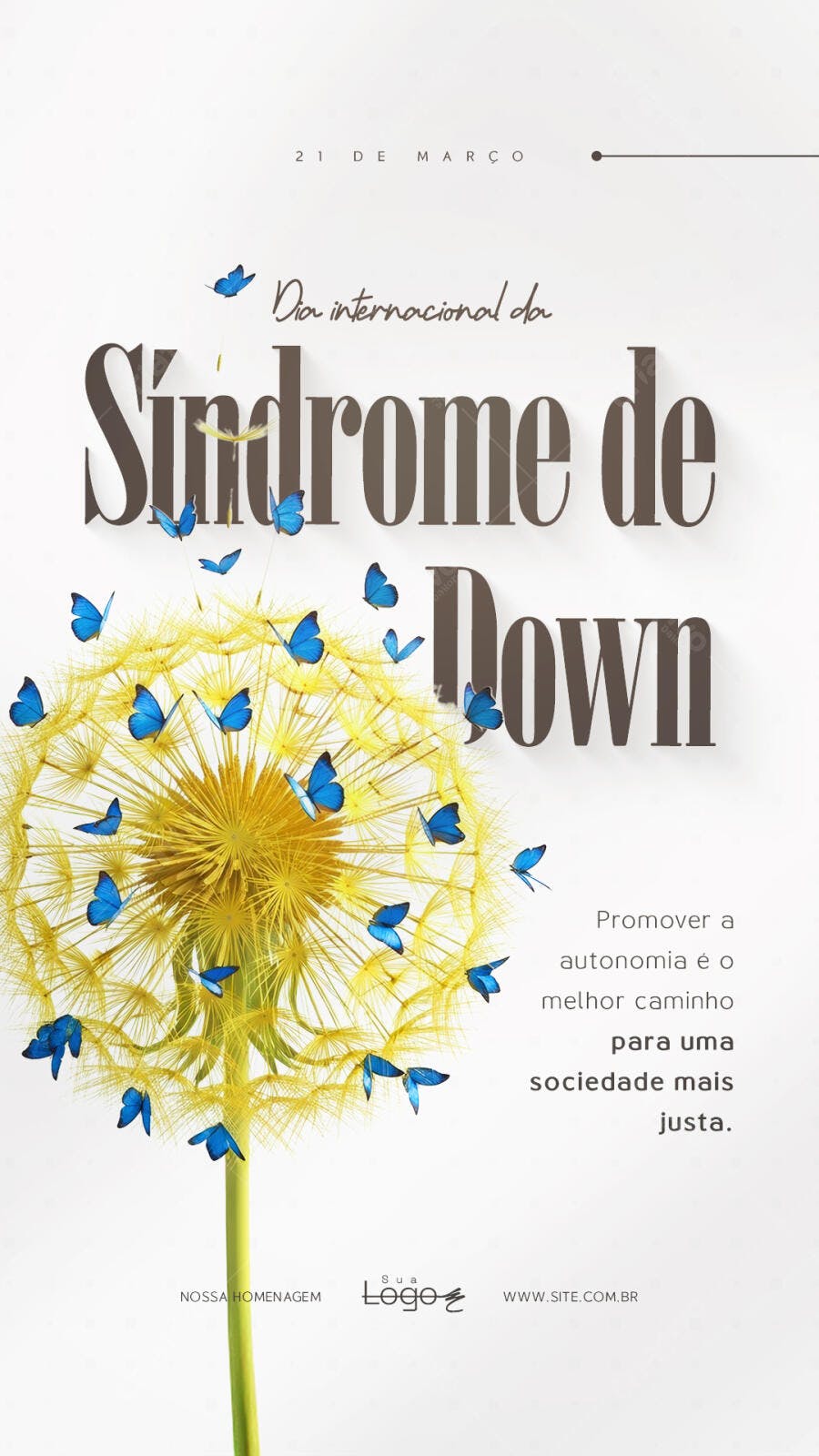 Story Dia da Síndrome de Down 21 de Março PSD Editável