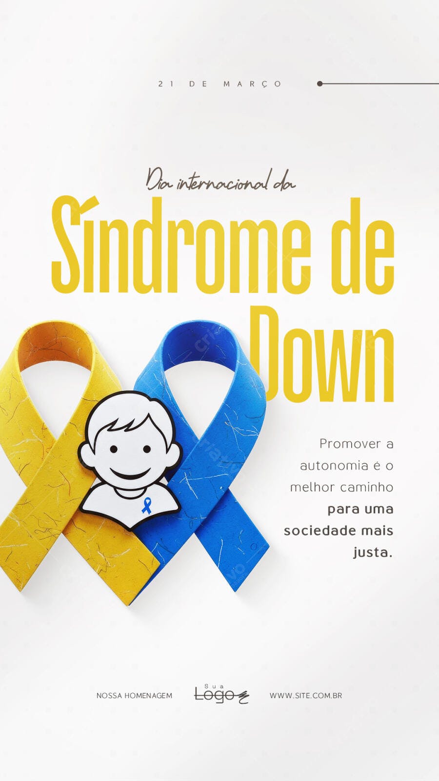 Post Instagram Dia Internacional da Síndrome de Down PSD Editável