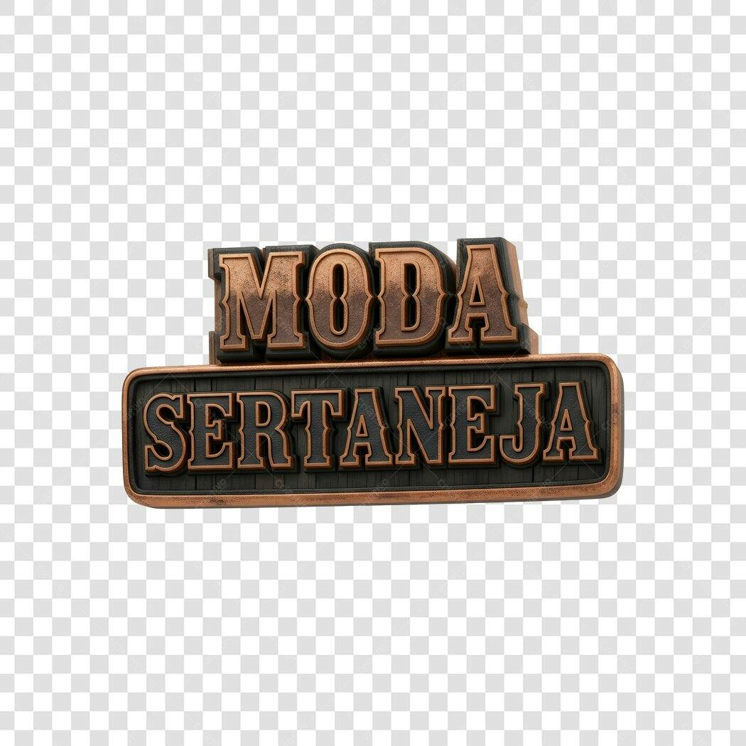 Elemento 3D Moda Sertaneja PNG Fundo Transparente
