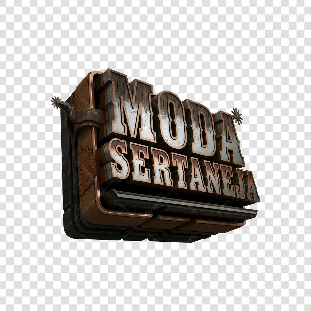 Elemento 3D Moda Sertaneja Estilo Rústico PNG Fundo Transparente
