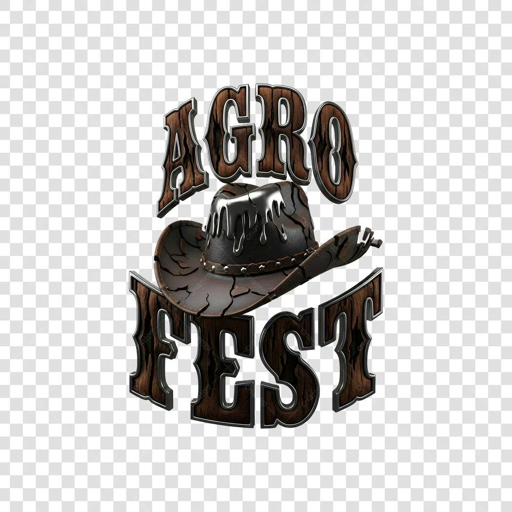 Logo Agro Fest Chapéu Cowboy PNG Fundo Transparente
