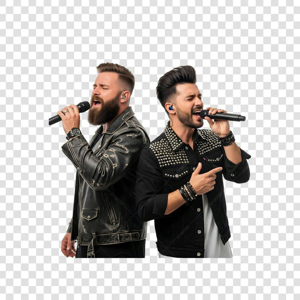 Foto Recortada Cantores Masculinos Rock Microfone PNG Fundo Transparente