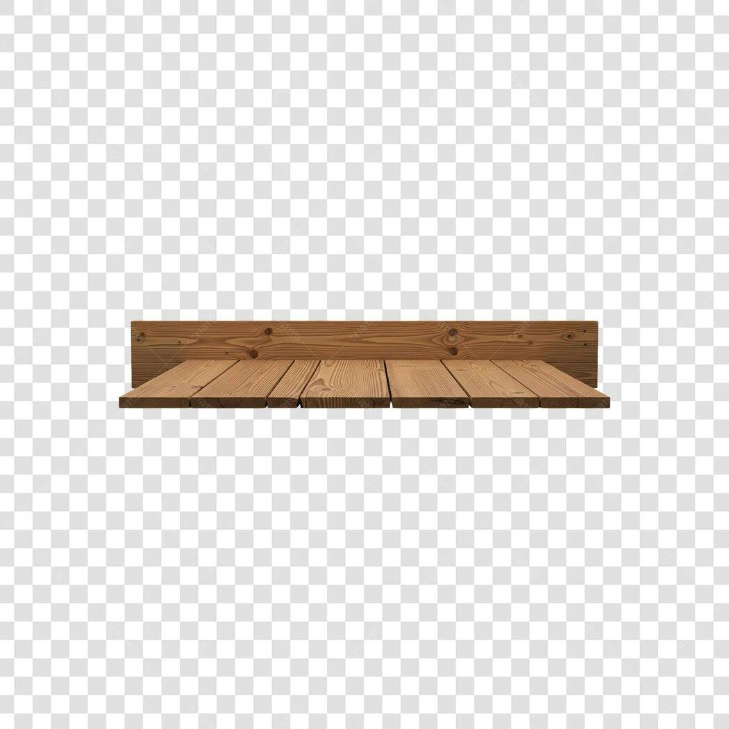 Elemento 3D Prateleira Madeira Rústica PNG Fundo Transparente