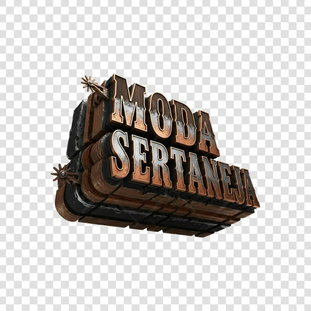 Elemento 3D Moda Sertaneja Estilo Rústico PNG Fundo Transparente