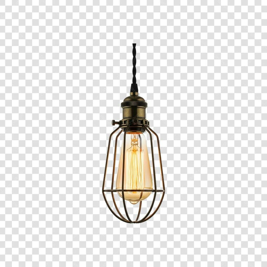 Foto Recortada Lâmpada Pendente Industrial PNG Fundo Transparente