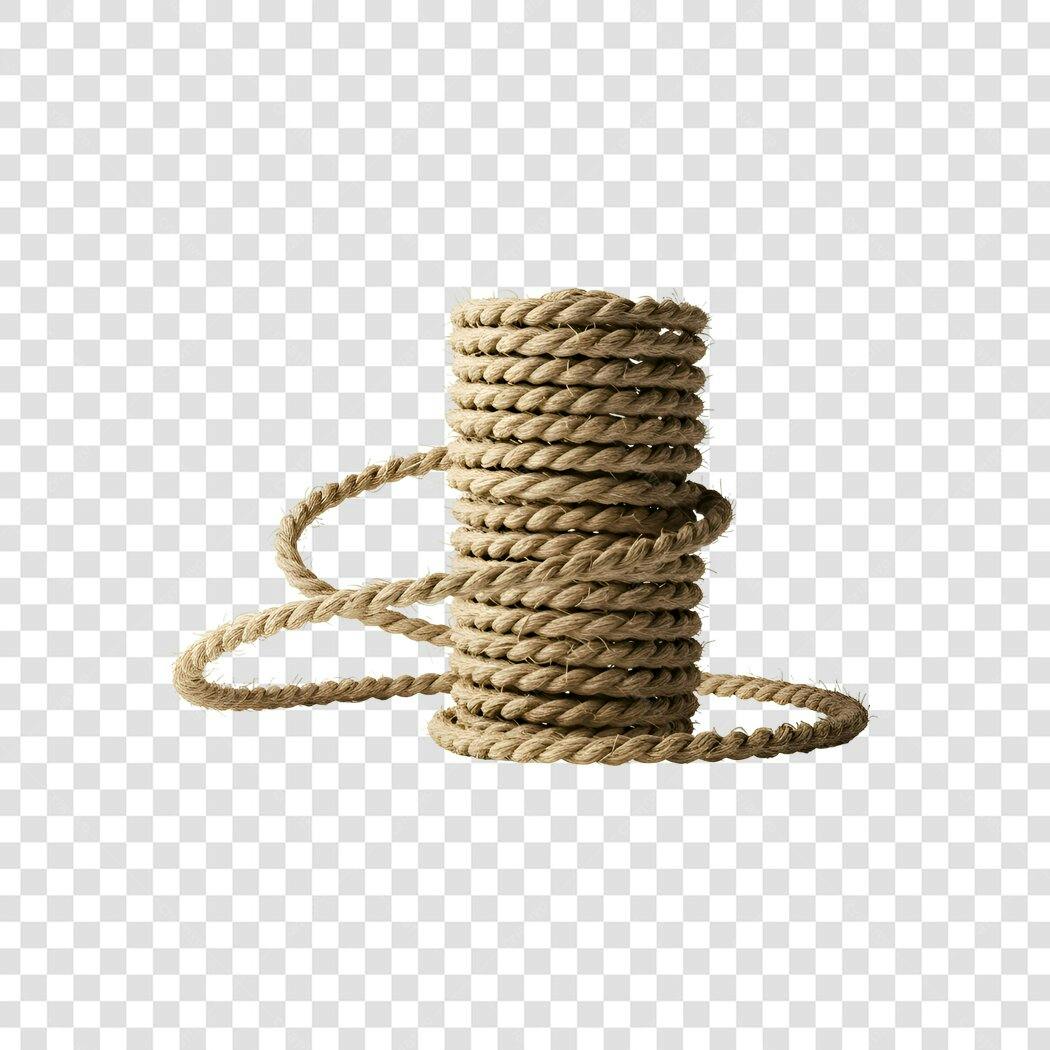Foto Recortada Rolo de Corda de Sisal PNG Fundo Transparente