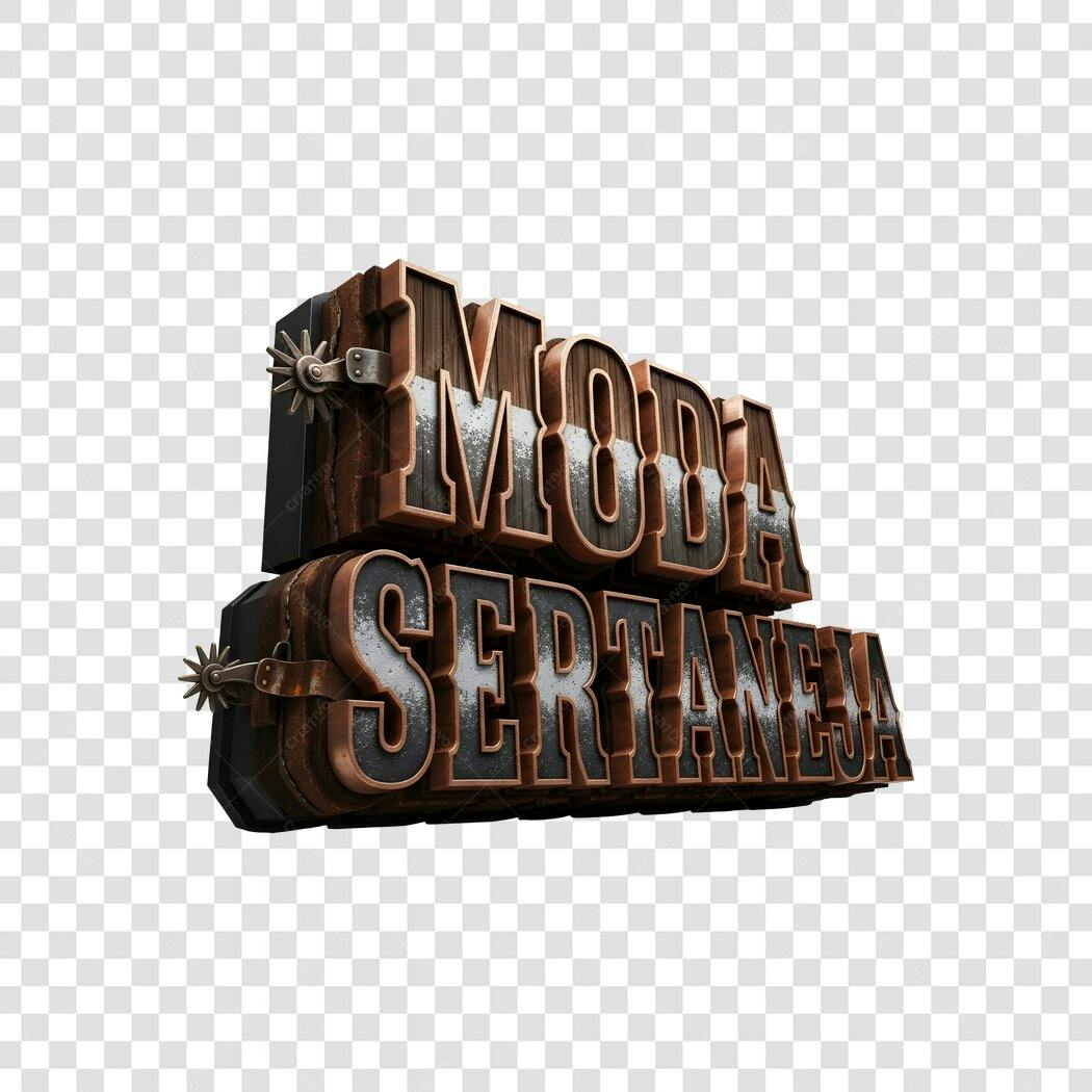 Elemento 3D Moda Sertaneja Estilo Velho Oeste PNG Fundo Transparente