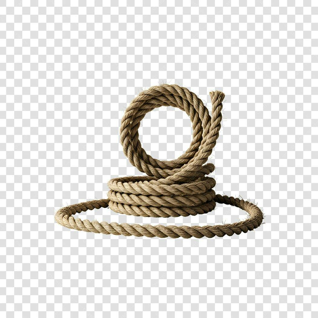 Foto Recortada Corda Náutica Enrolada PNG Fundo Transparente