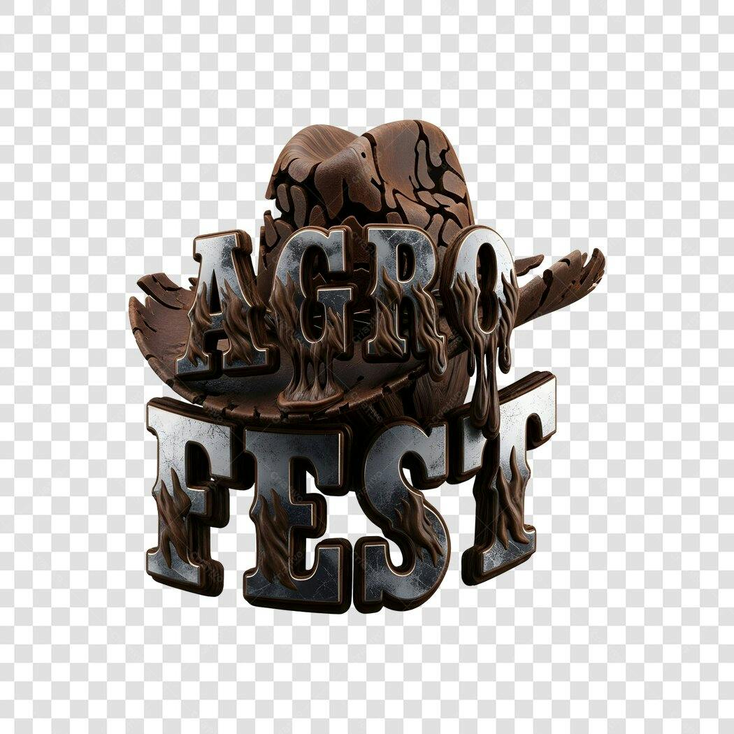 Elemento 3D Chapéu Cowboy Agro Fest PNG Fundo Transparente