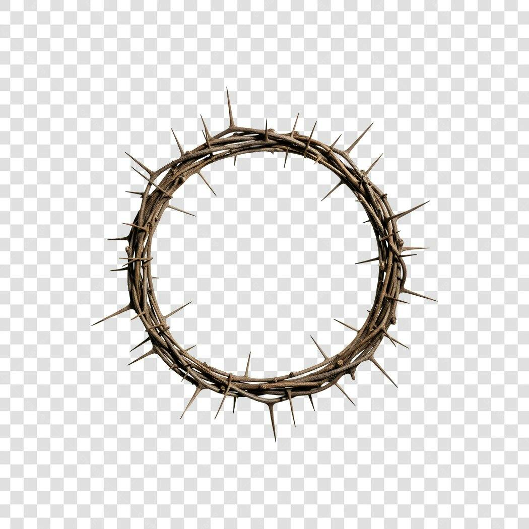 Elemento 3D Coroa de Espinhos Páscoa PNG Fundo Transparente