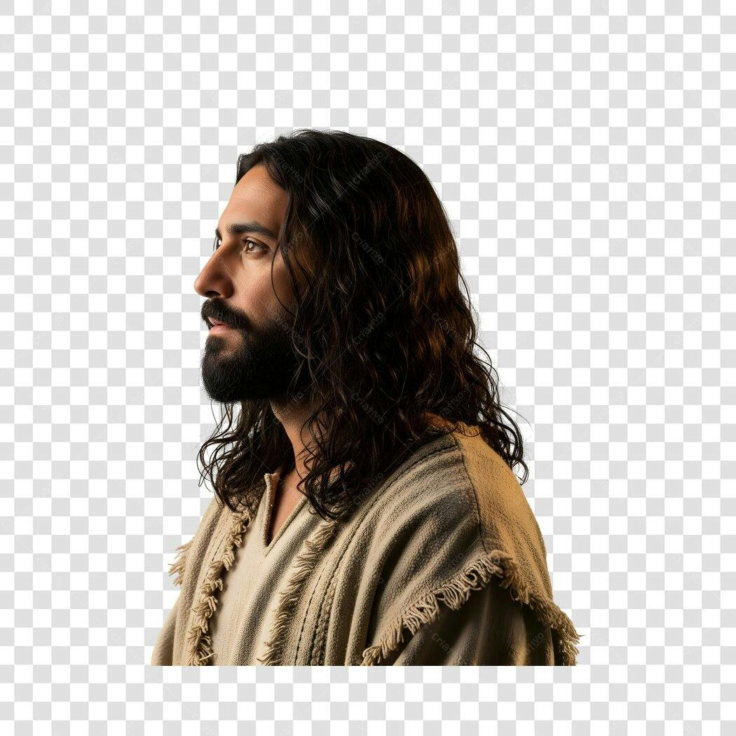 Foto Recortada Jesus Cristo Perfil PNG Fundo Transparente