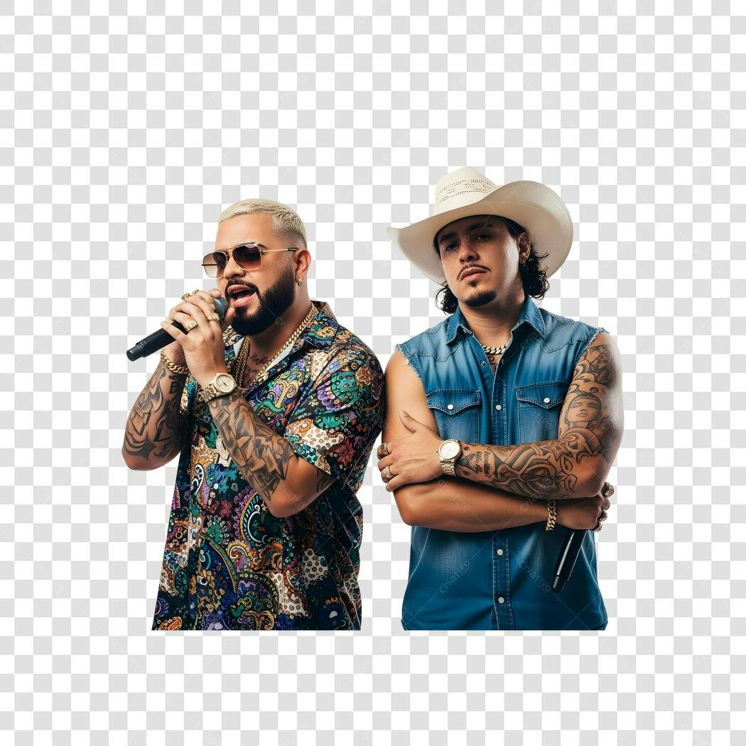 Foto Recortada Cantores Sertanejos Homens PNG Fundo Transparente