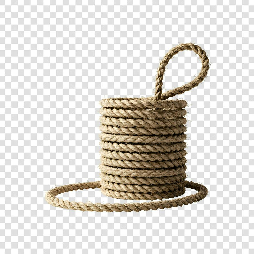 Foto Recortada Corda Náutica Enrolada PNG Fundo Transparente