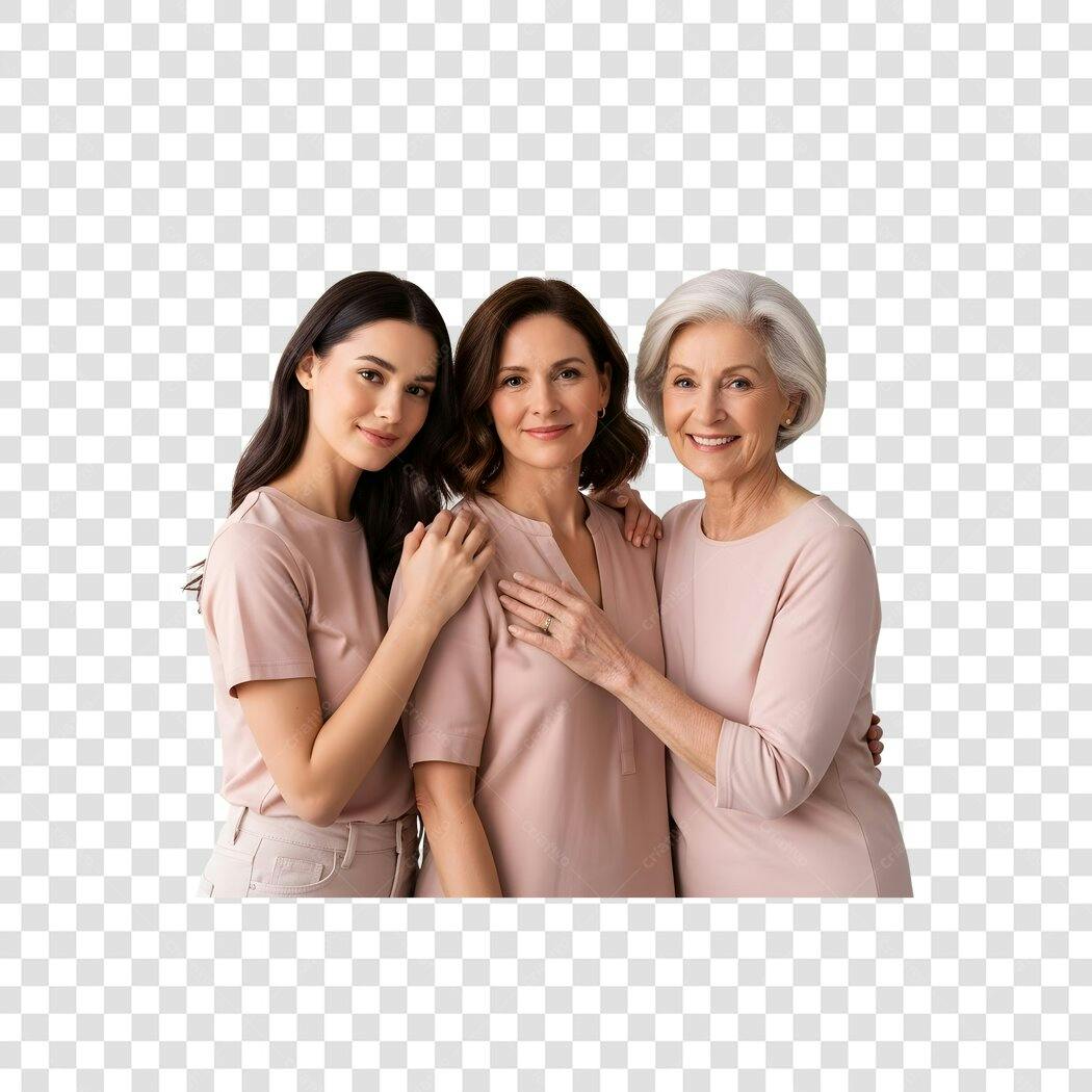 Foto Recortada Três Mulheres Família Geração PNG Fundo Transparente