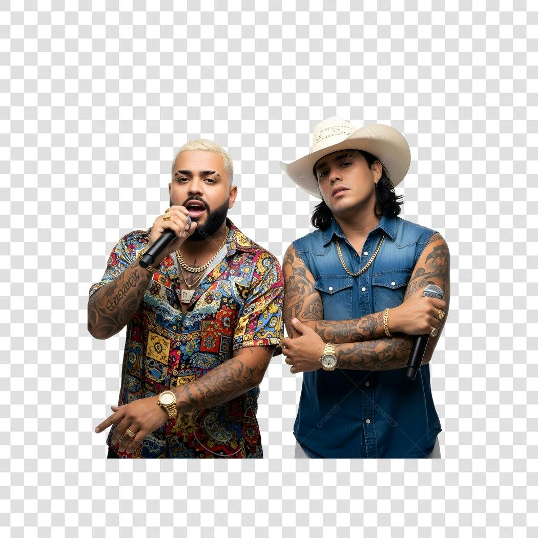 Foto Recortada Cantores Sertanejos Masculinos PNG Fundo Transparente
