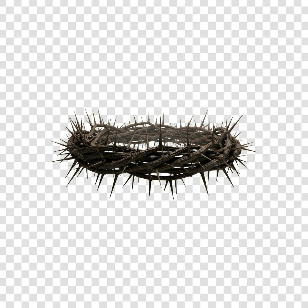 Elemento 3D Coroa de Espinhos Páscoa PNG Fundo Transparente