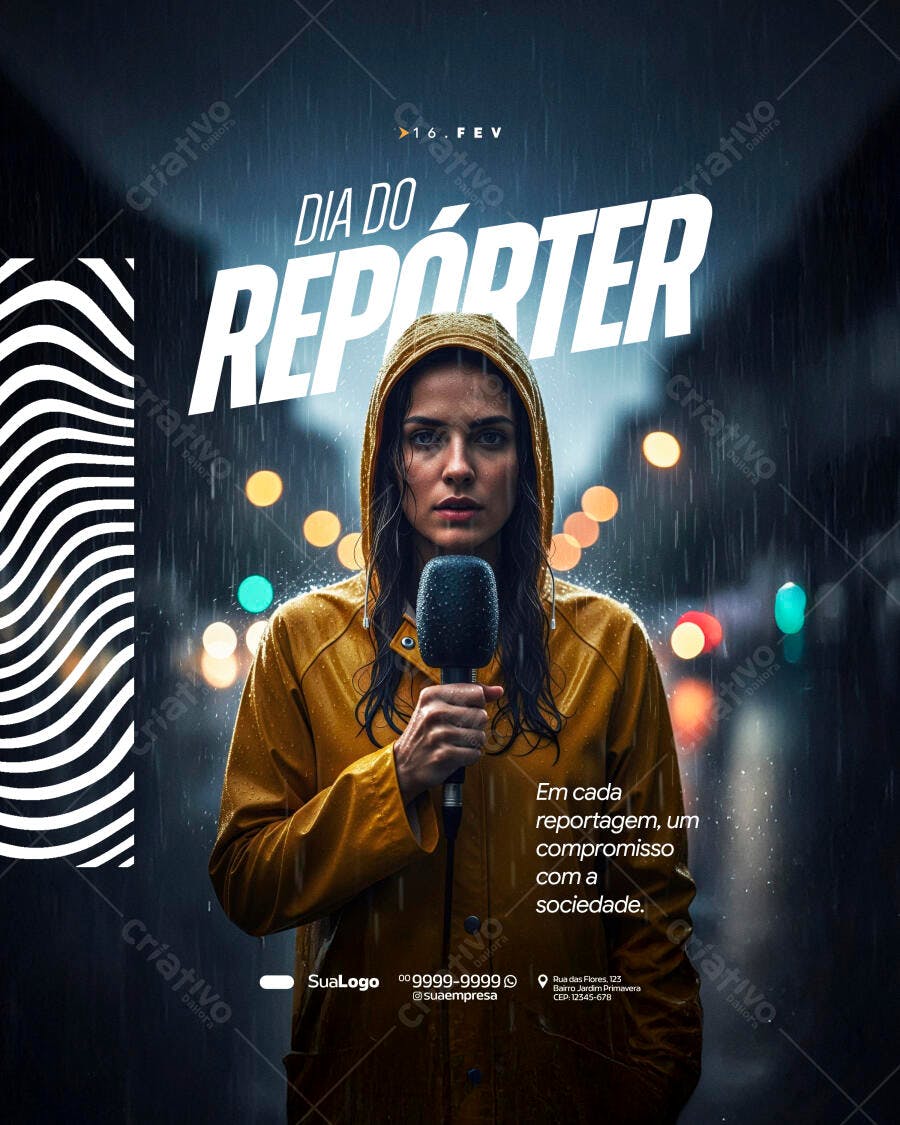Post Dia do Repórter 16 de Fevereiro PSD Editável