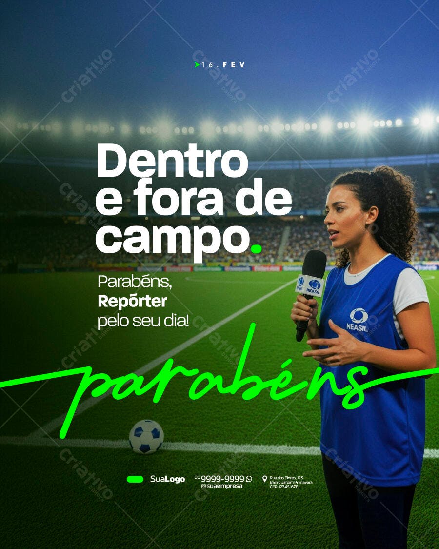 Post Instagram Dia do Repórter Esportivo PSD Editável