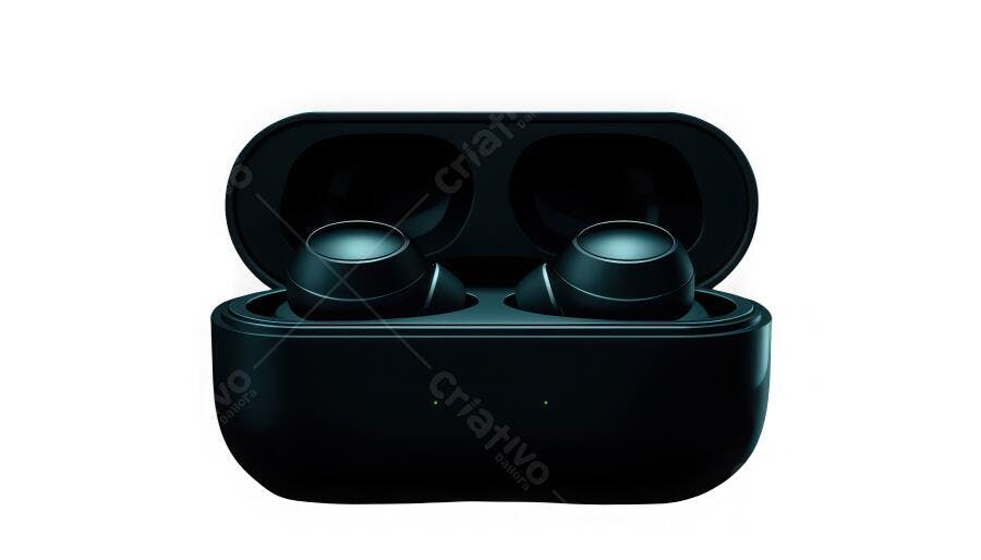 Foto Fone de Ouvido Sem Fio Bluetooth Preto Estúdio