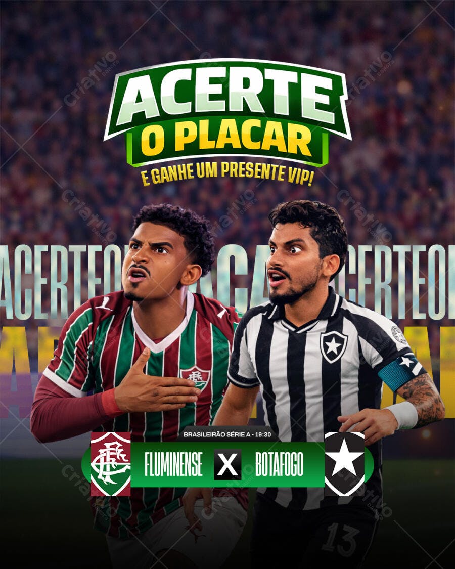 Post Instagram Acerto de Placar Futebol PSD Editável