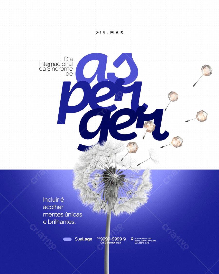 Post Instagram Dia Internacional da Síndrome de Down PSD Editável