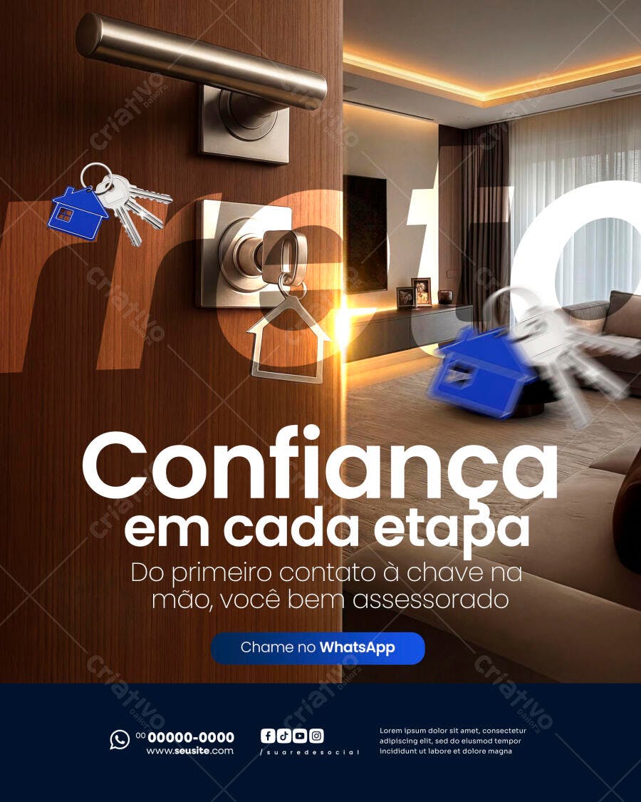 Post Imobiliária Venda Aluguel Imóveis PSD Editável