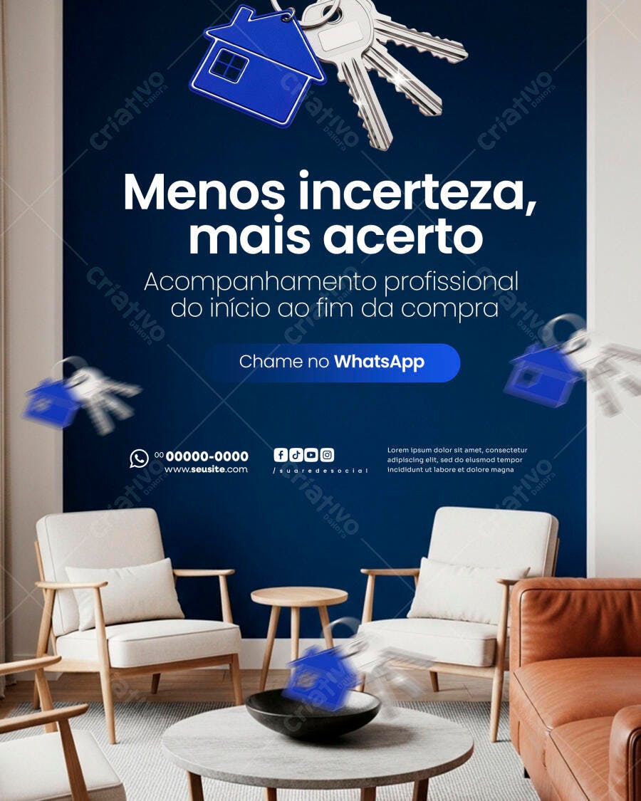 Post Instagram Imobiliária Venda Aluguel PSD Editável