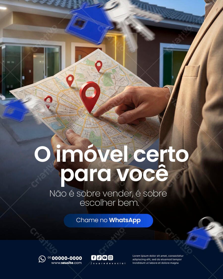 Post Imobiliária Corretor Imóveis PSD Editável