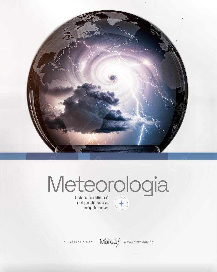 Capa Meteorologia Clima Global PSD Editável