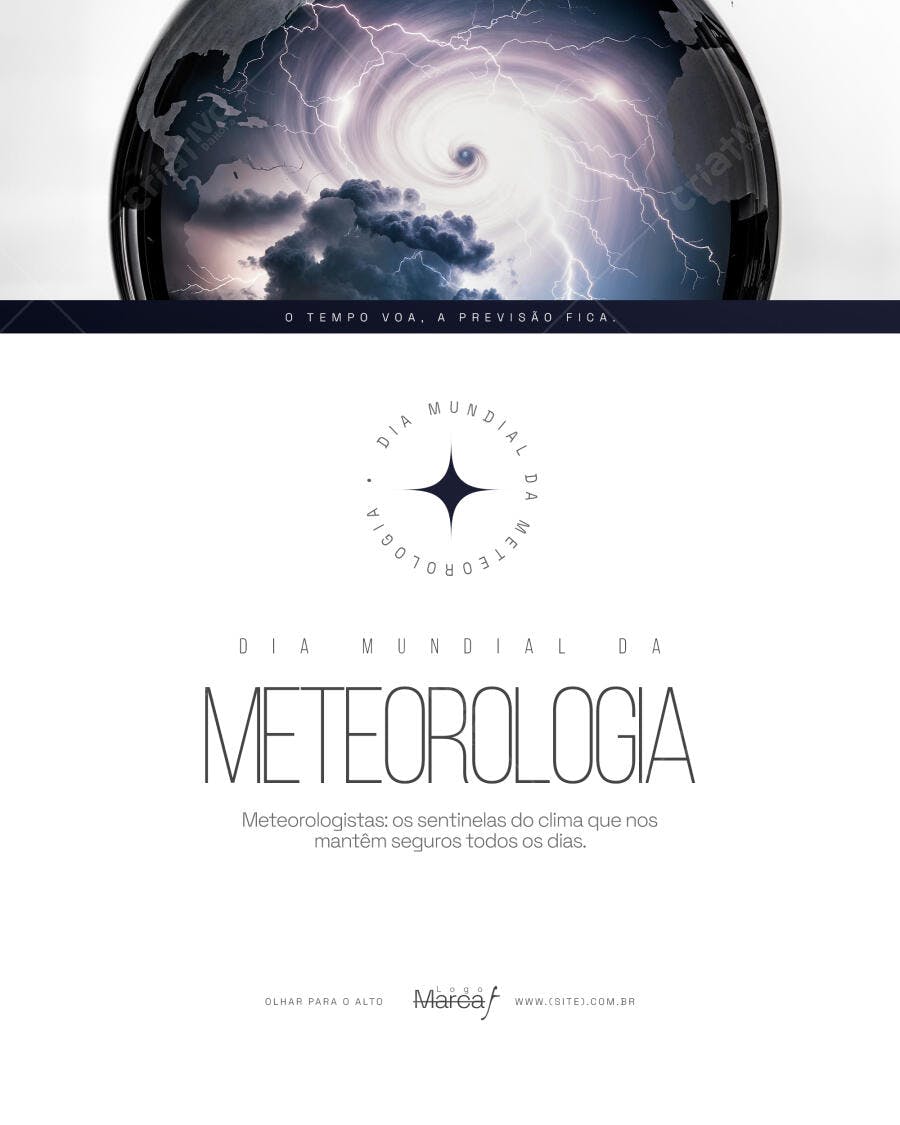 Flyer Dia Mundial da Meteorologia PSD Editável