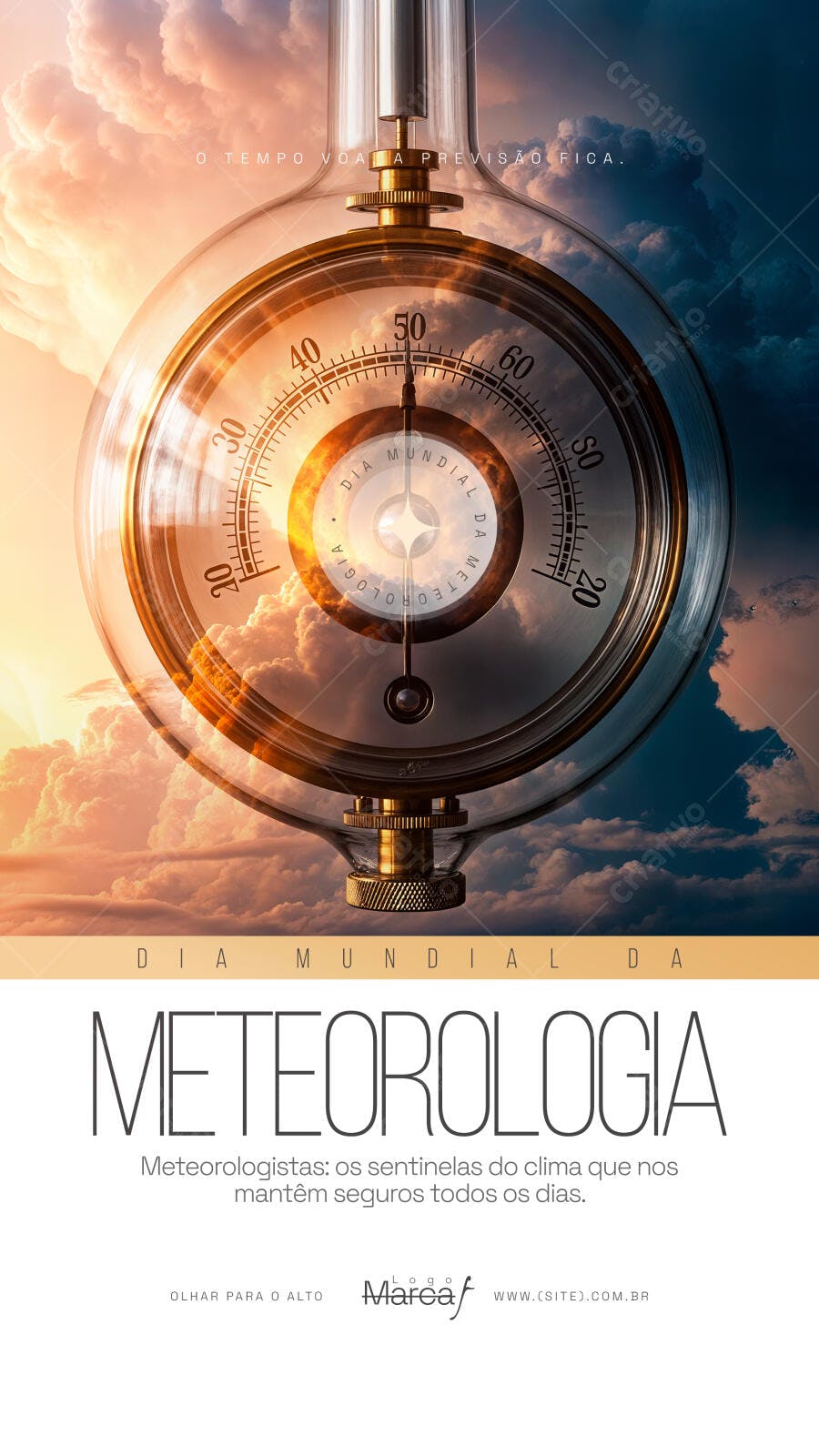 Post Dia Mundial da Meteorologia PSD Editável