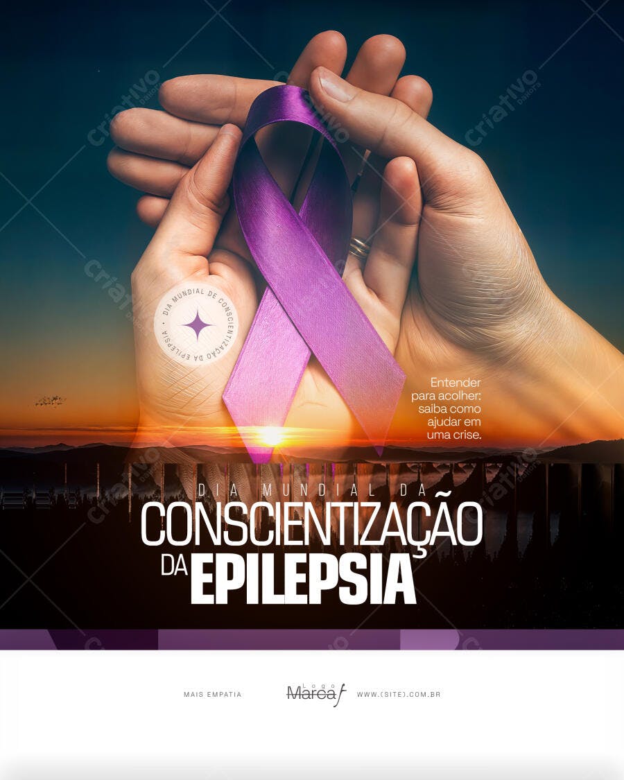 Flyer Dia Mundial Conscientização Epilepsia PSD Editável
