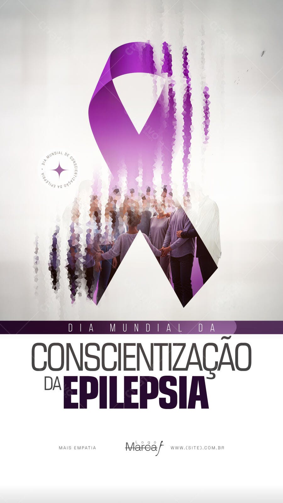 Post Dia Mundial Conscientização Epilepsia PSD Editável