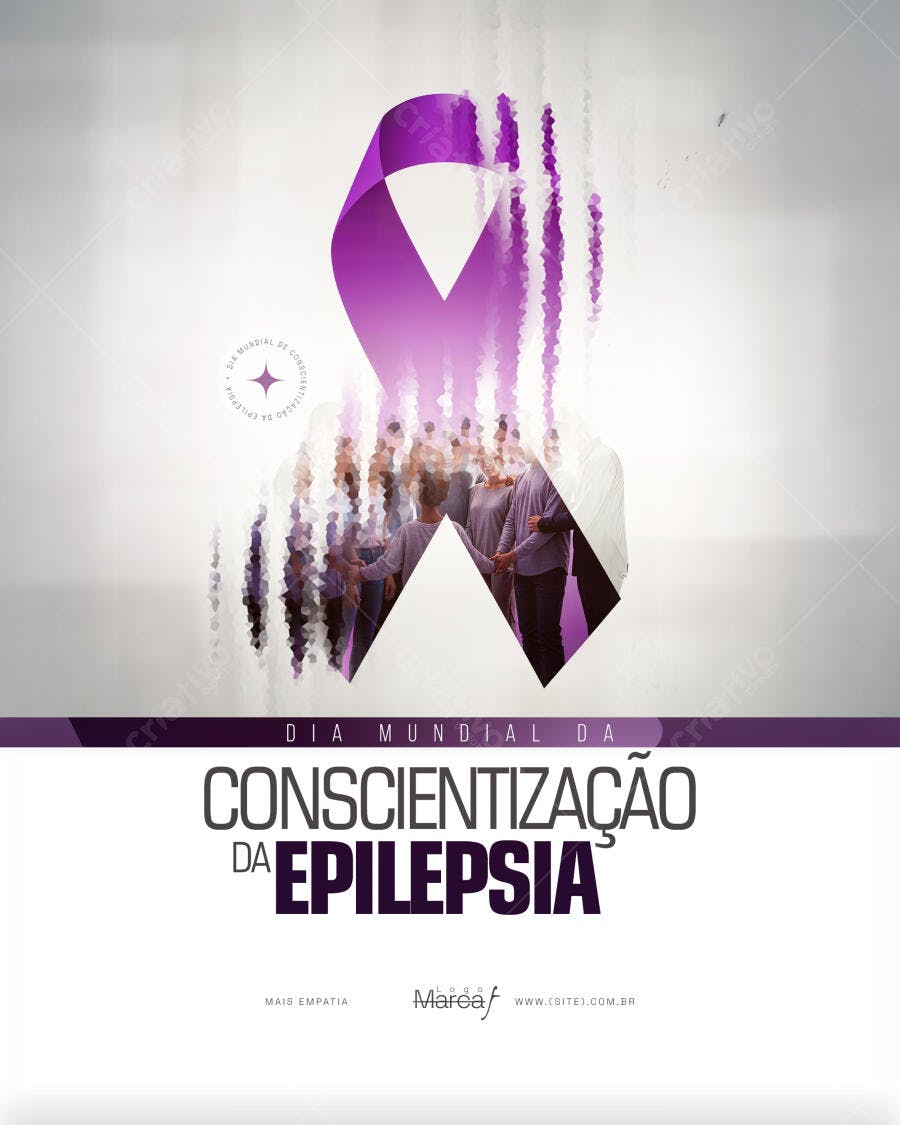 Flyer Dia Mundial Conscientização Epilepsia PSD Editável