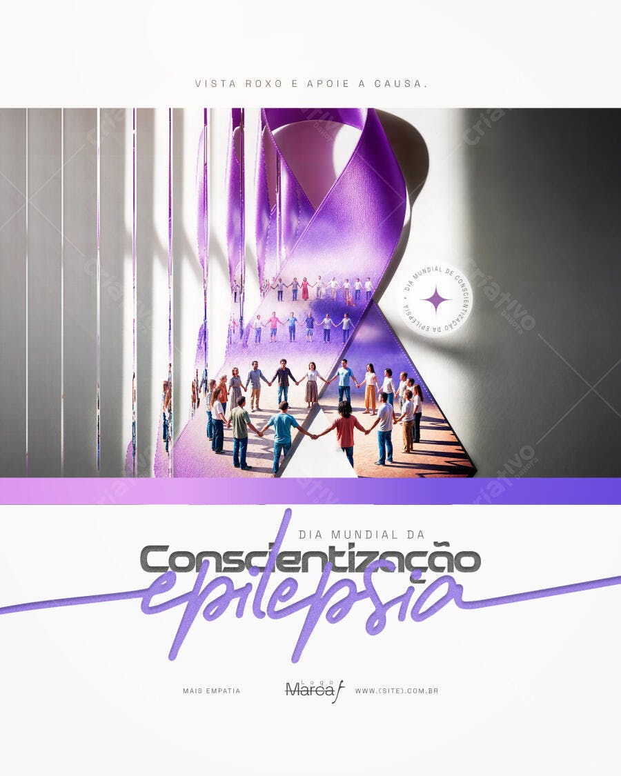 Post Dia Mundial Conscientização Epilepsia PSD Editável