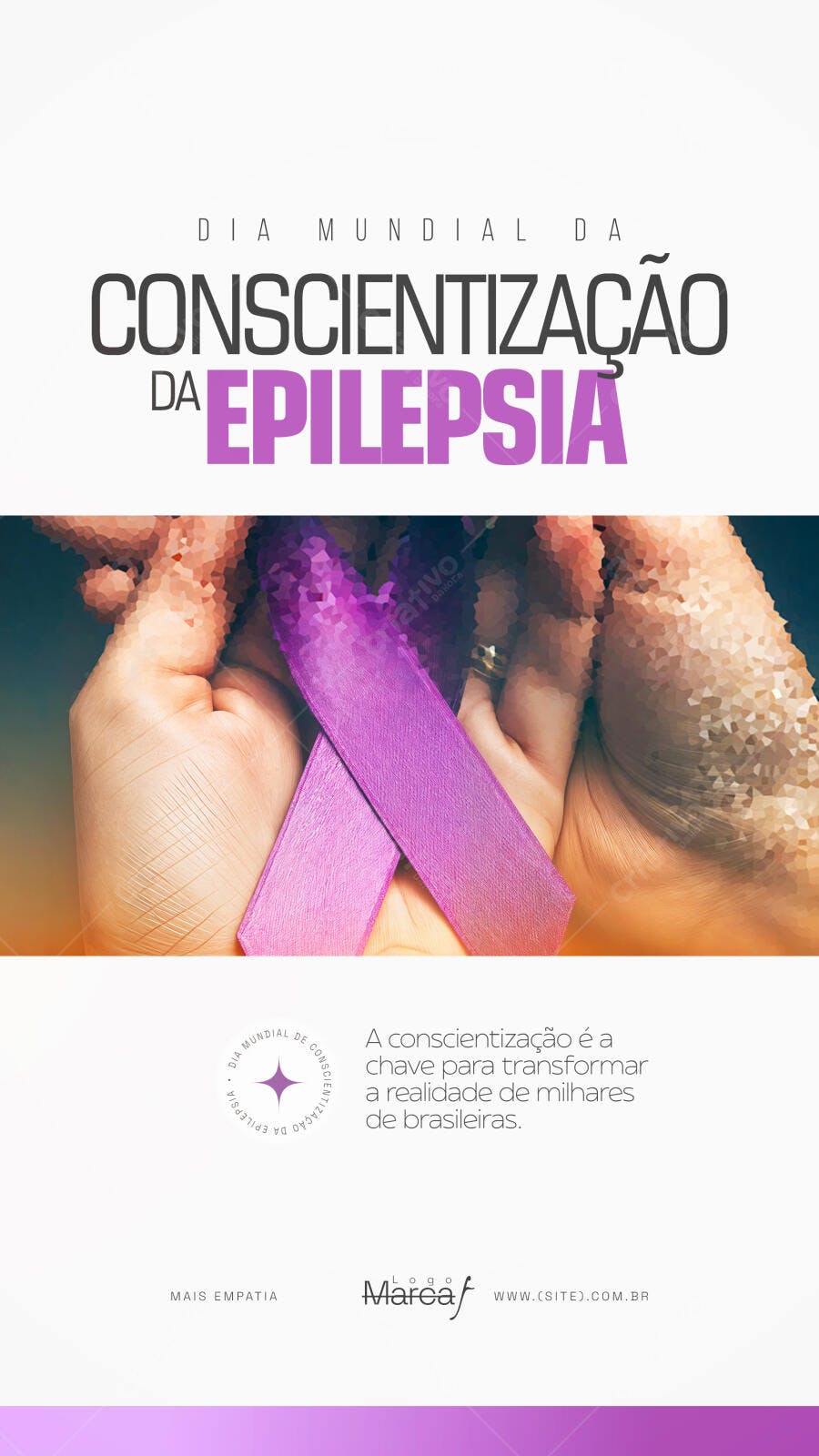Post Instagram Conscientização Epilepsia PSD Editável
