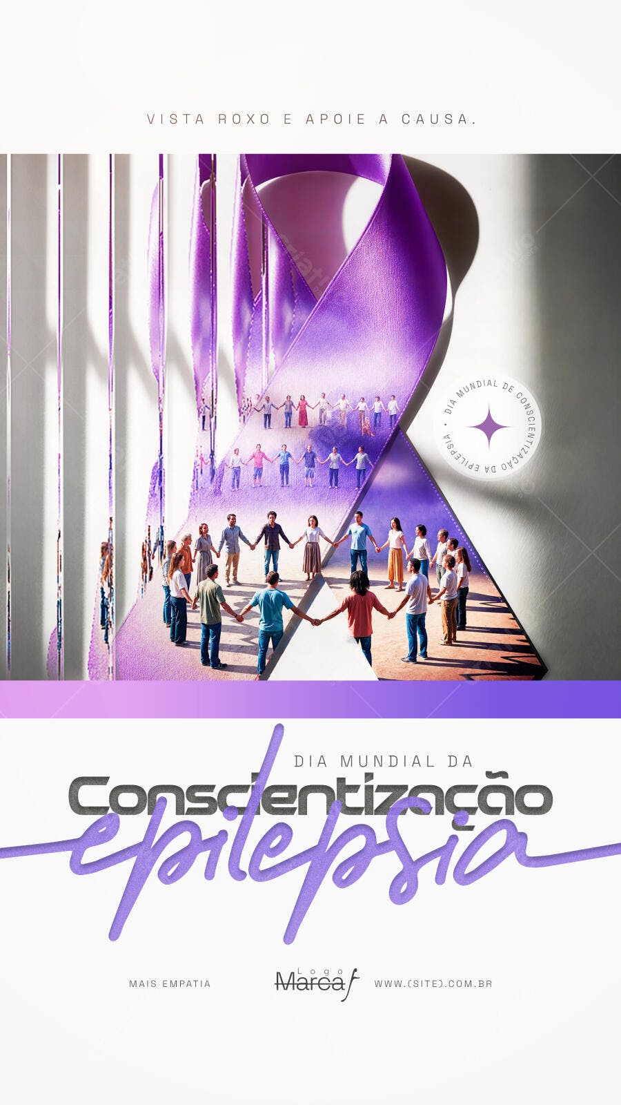Post Instagram Dia Mundial Conscientização Epilepsia PSD Editável