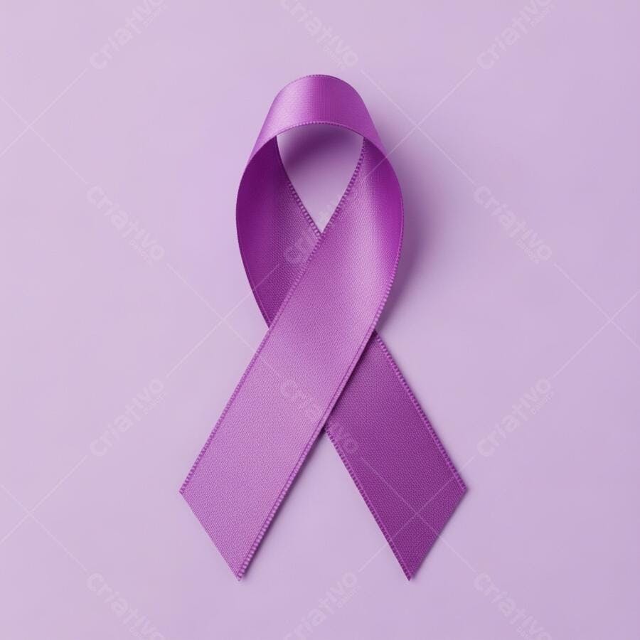 Foto Laço Roxo Campanha Conscientização Saúde Mental