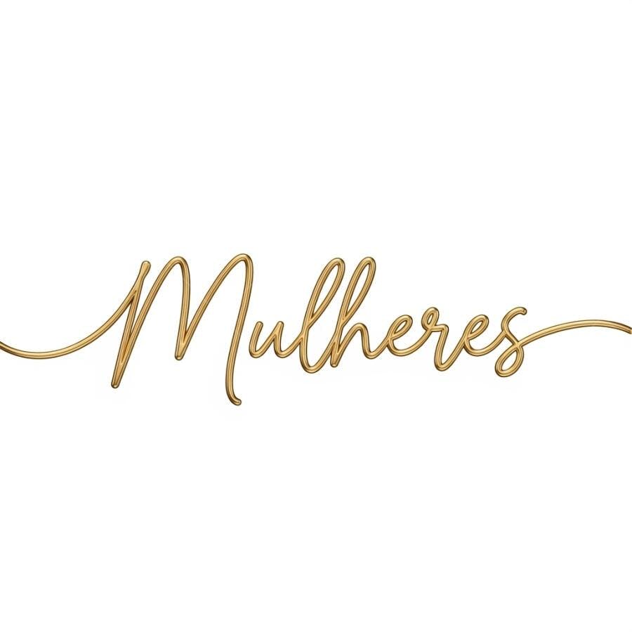 Foto Palavra Mulheres Dourada Escrita Cursiva Fundo Branco