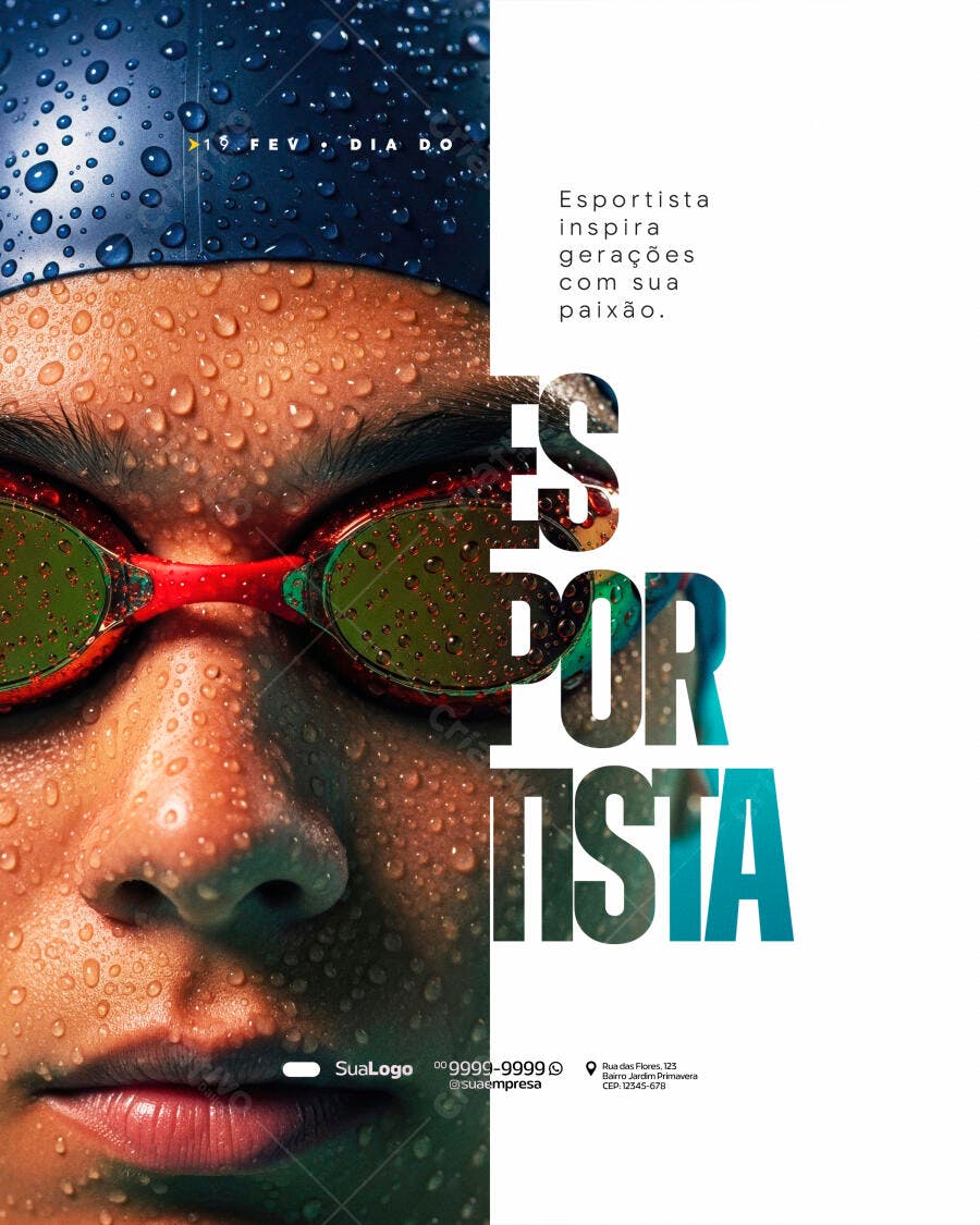 Post Instagram Dia do Esportista Academia PSD Editável