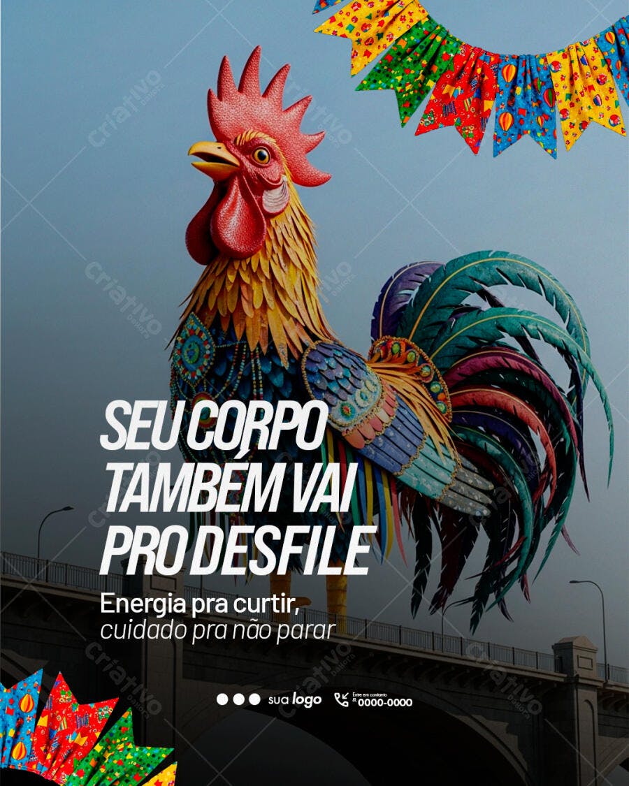 Post Instagram Carnaval Fitness Academia PSD Editável