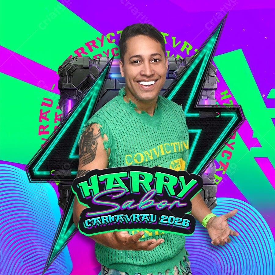Flyer Carnaval 2026 Harry Sabor PSD Editável