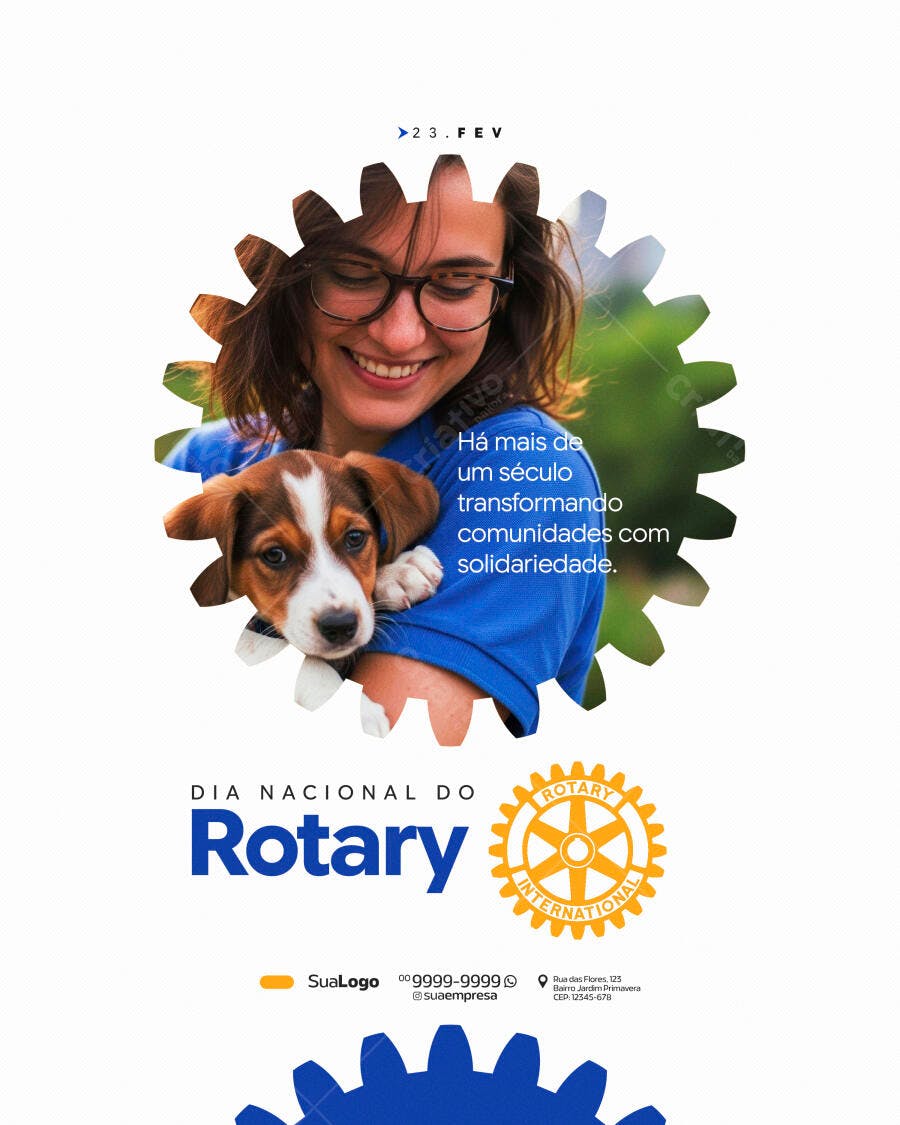 Post Instagram Dia Nacional do Rotary PSD Editável